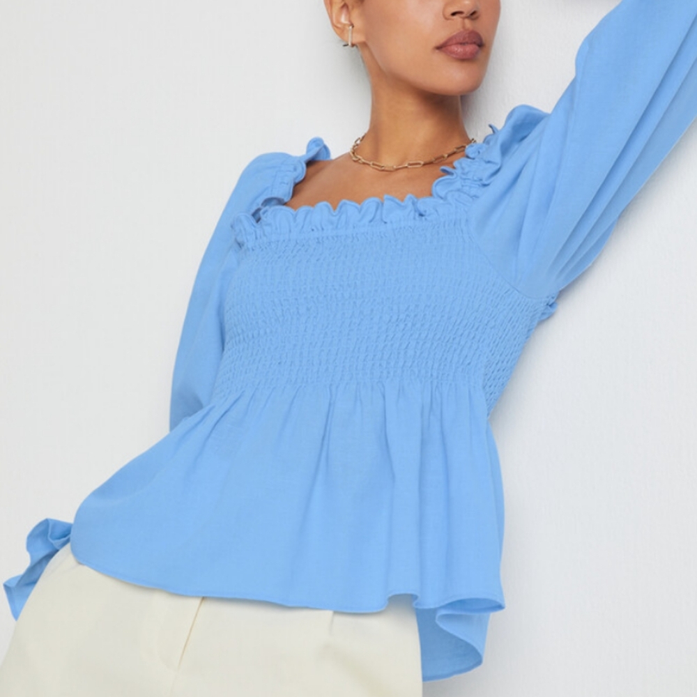 EPHEMERA Pacific Valentina Smoked Babydoll Blouse